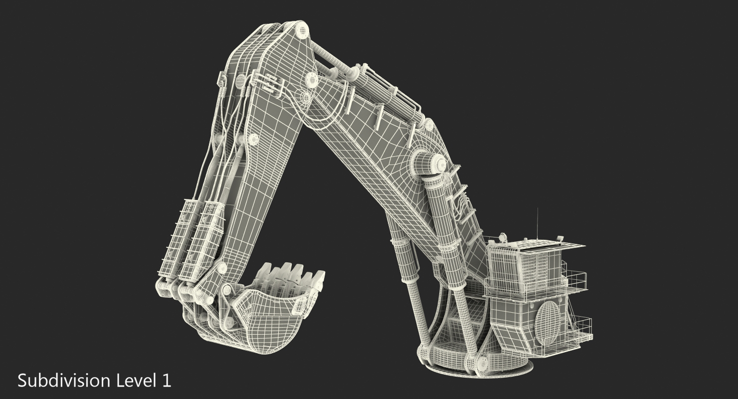 3D model Backhoe Dredger Backacter 1100