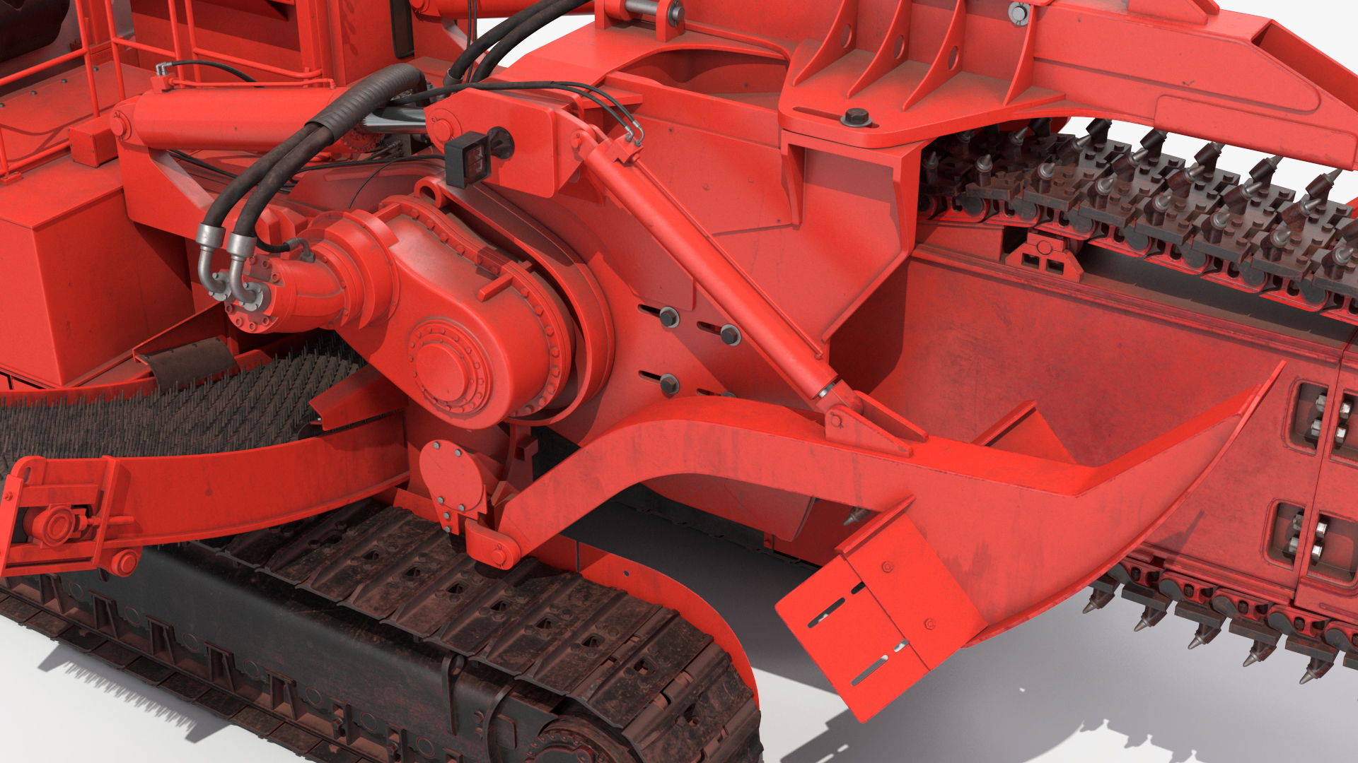 3D model Trencher Red Dirty Rigged