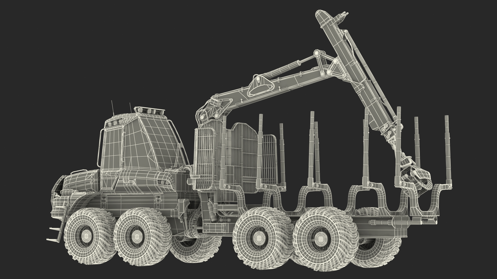 Forwarder Ponsse Buffalo 8W Rigged 3D model