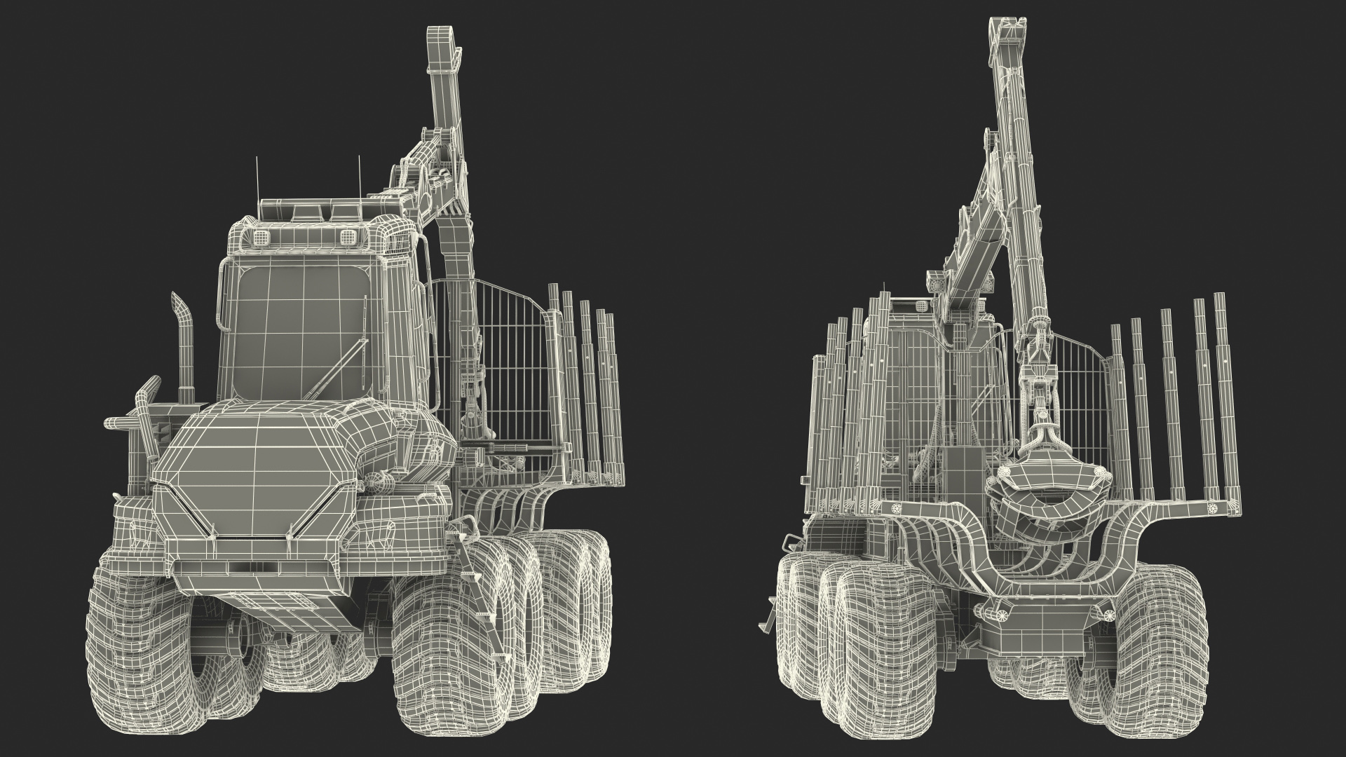 Forwarder Ponsse Buffalo 8W Rigged 3D model