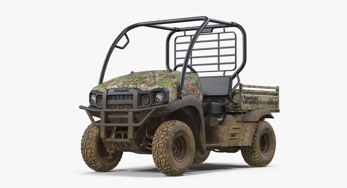 3D 2019 Camo Dirty Kawasaki Mule SX 4x4