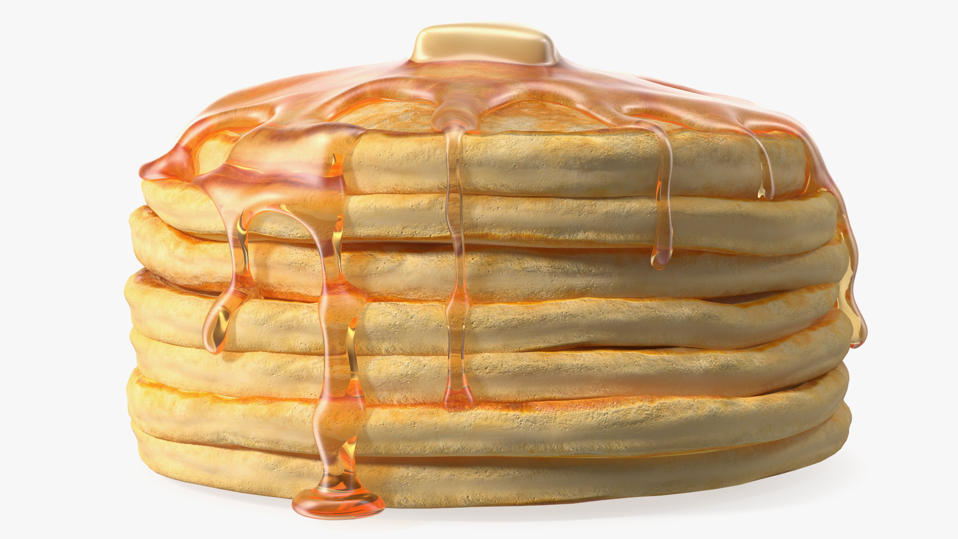 Pancakes Poured with Butter 3D