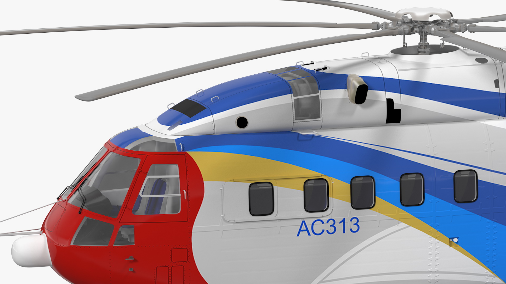 Avicopter AC313 Civilian Helicopter Rigged 3D