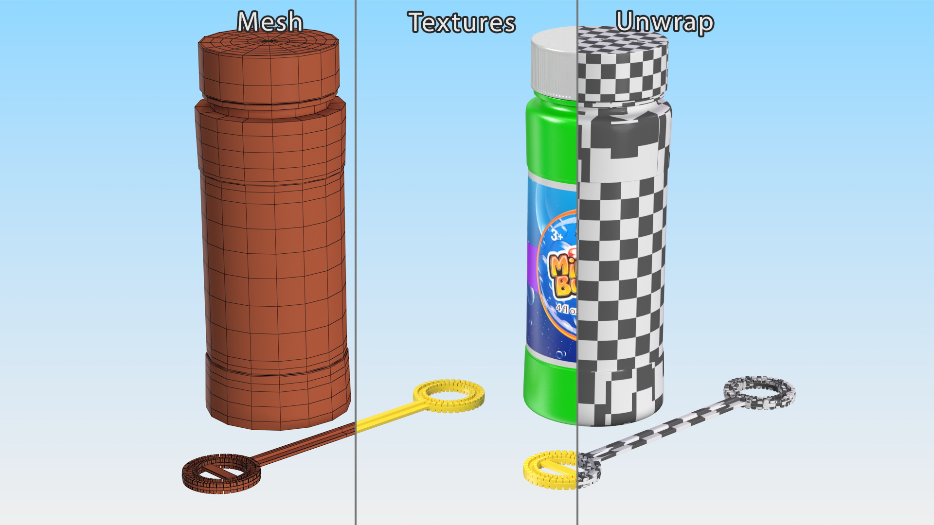 3D model Bubble Bottle with Wand Blower