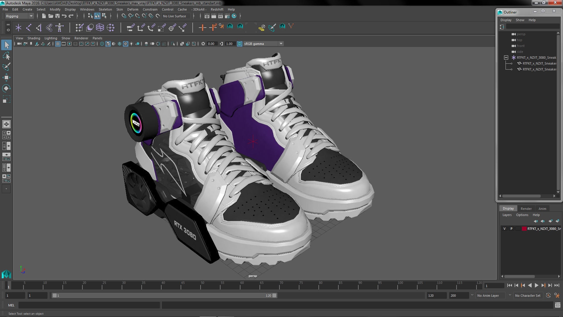 3D RTFKT x NZXT 3080 Sneakers