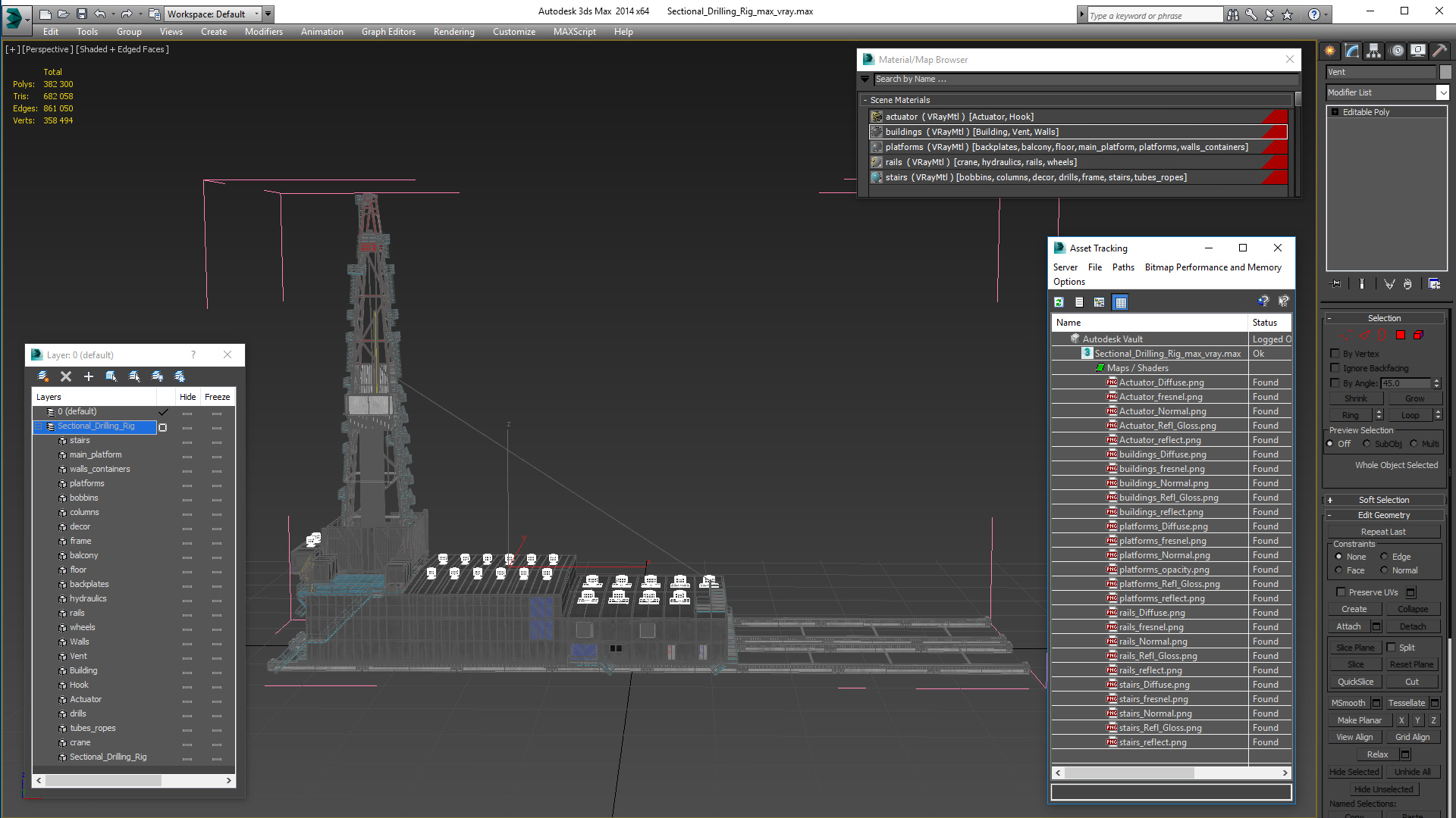 Sectional Drilling Rig 3D