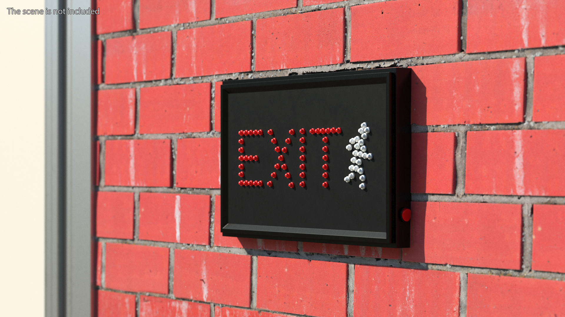 3D model Exit Red LED Light Display OFF