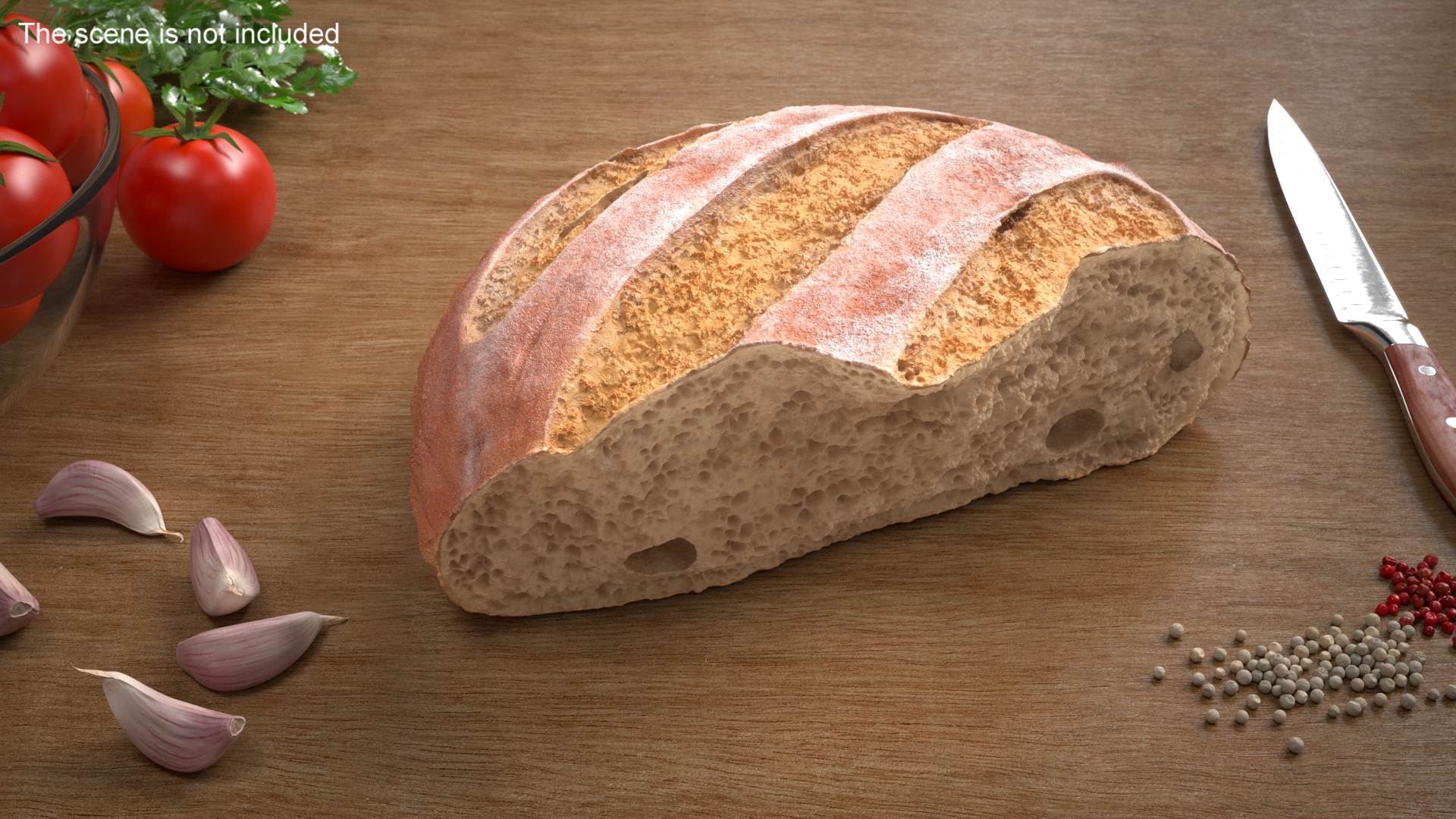 Broken Piece of White Bread 3D