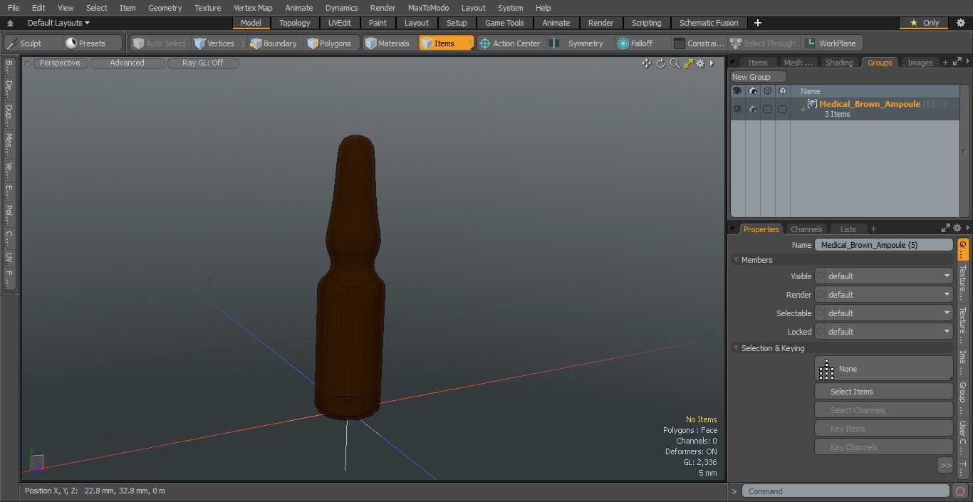 3D Medical Brown Ampoule