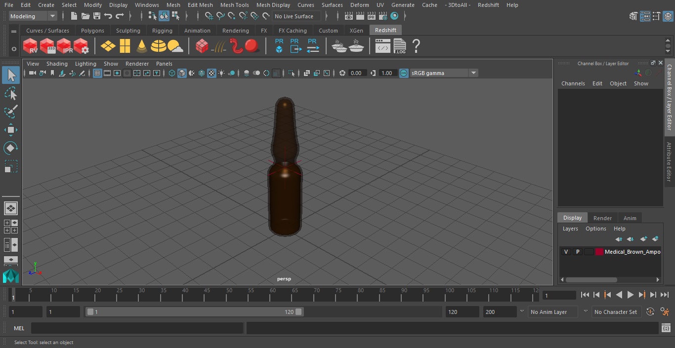 3D Medical Brown Ampoule