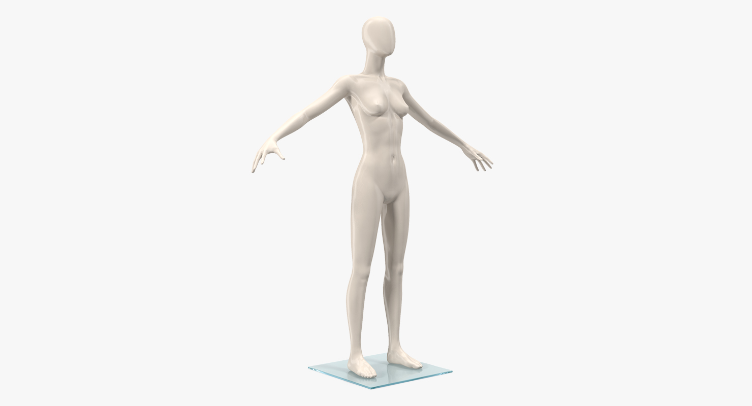 3D Female Mannequin T-Pose model