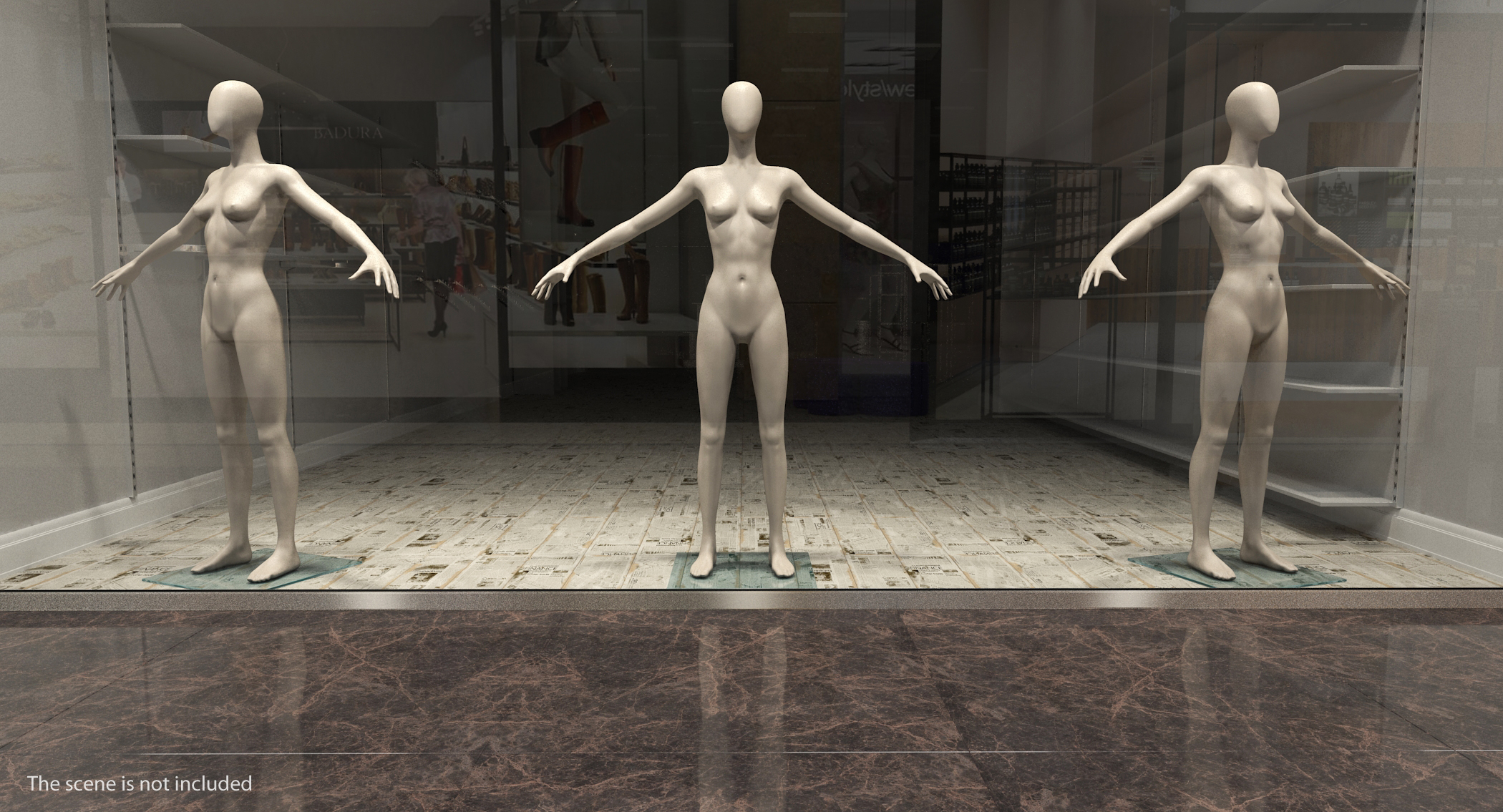 3D Female Mannequin T-Pose model