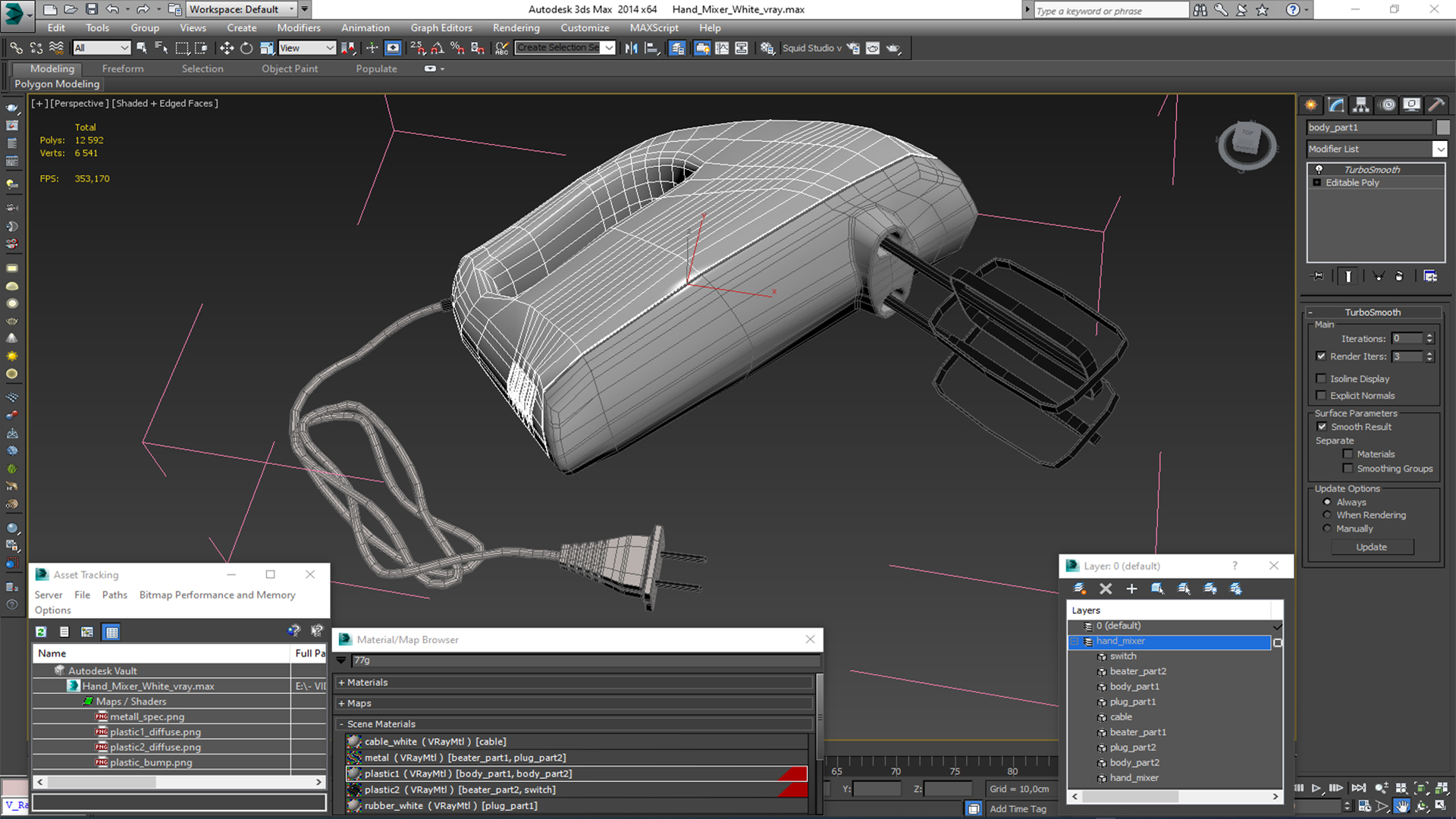 3D 5 Speed Hand Mixer model