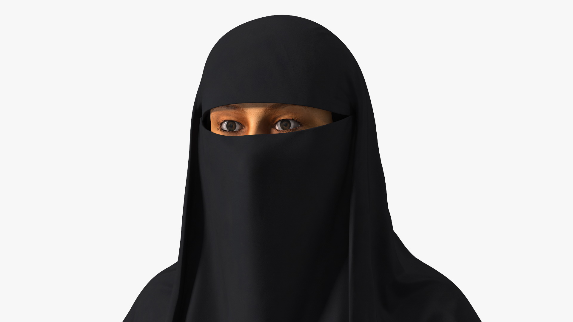 Traditional Islamic Female Attire with Niqab 3D model