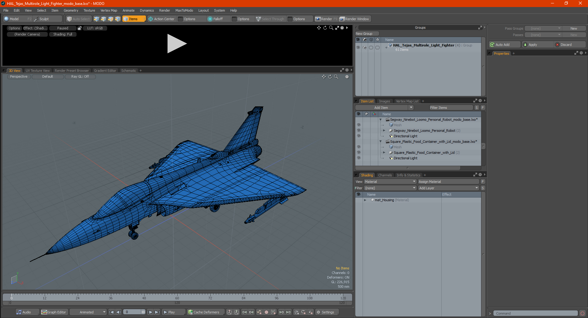 3D HAL Tejas Multirole Light Fighter model