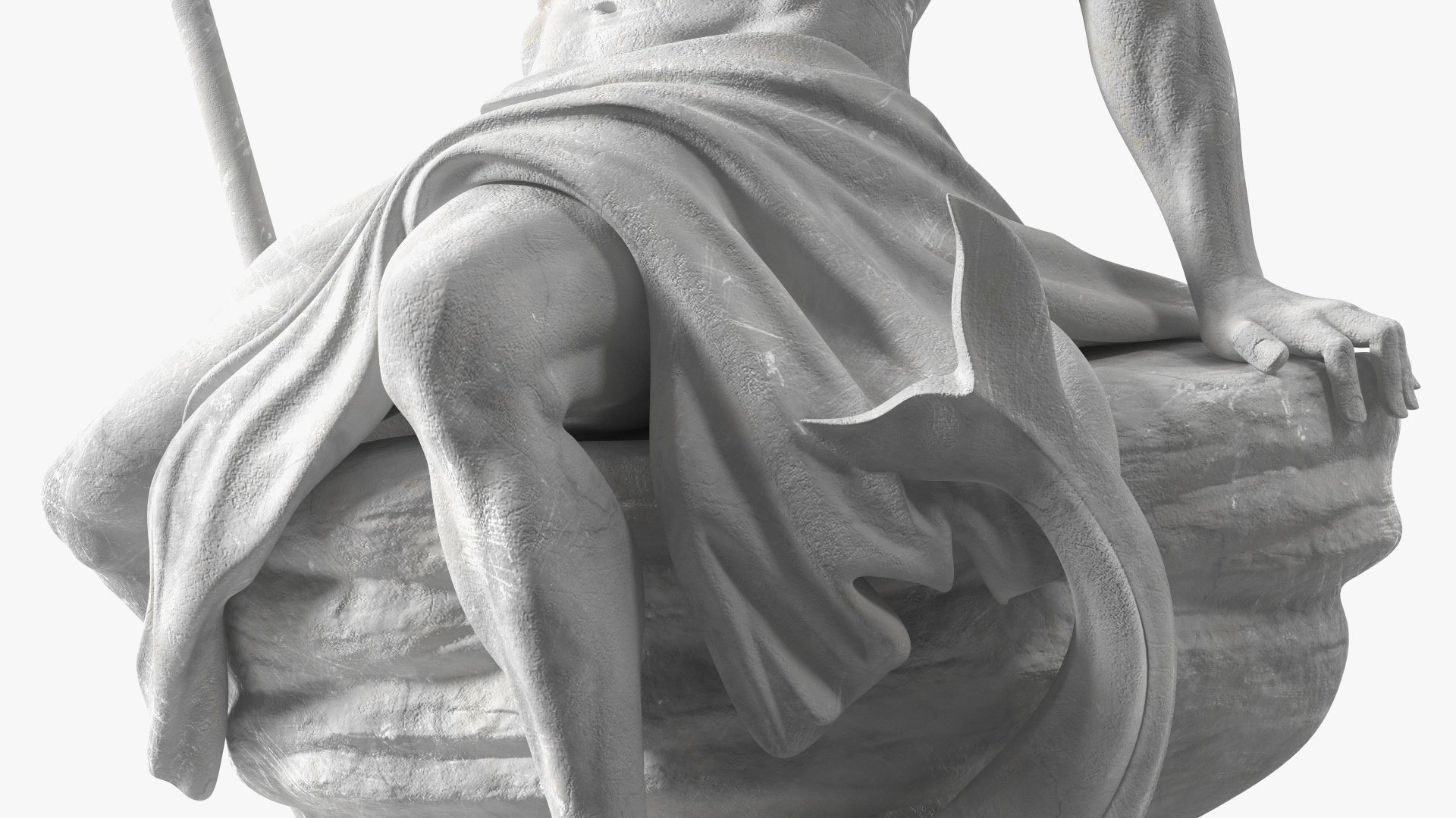 3D model Antique Poseidon Marble Statue