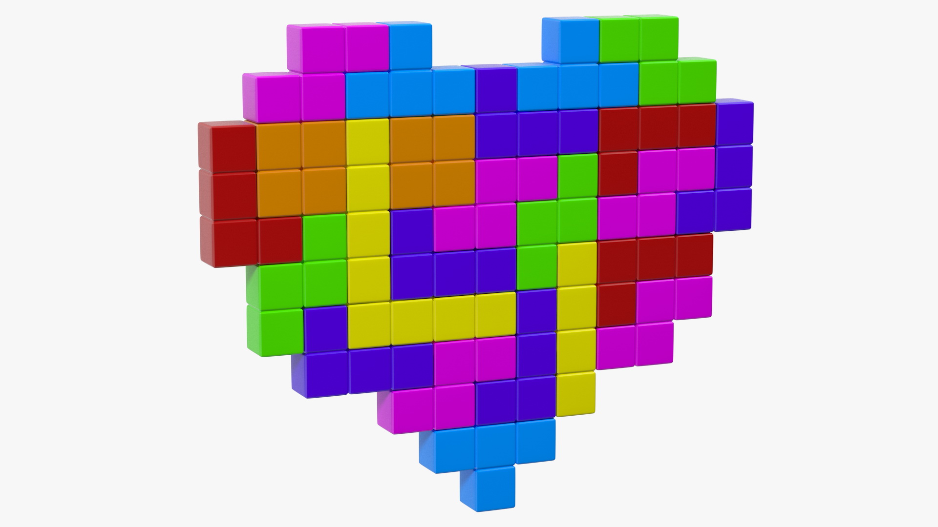 Tetris Blocks Heart 3D model