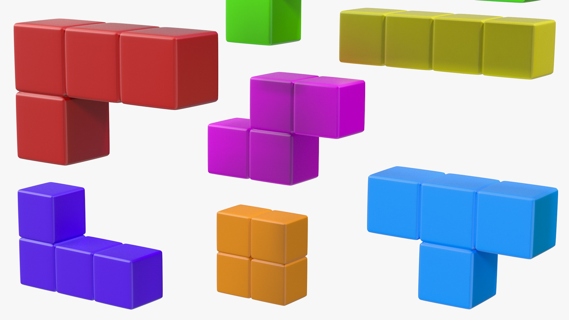 Tetris Blocks Heart 3D model