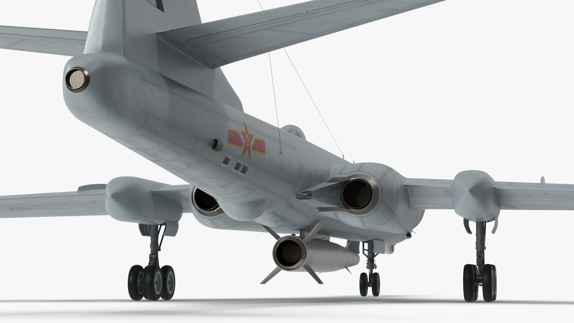 3D model Xian H-6 China Strategic Bomber with Strategic Strike Weapon