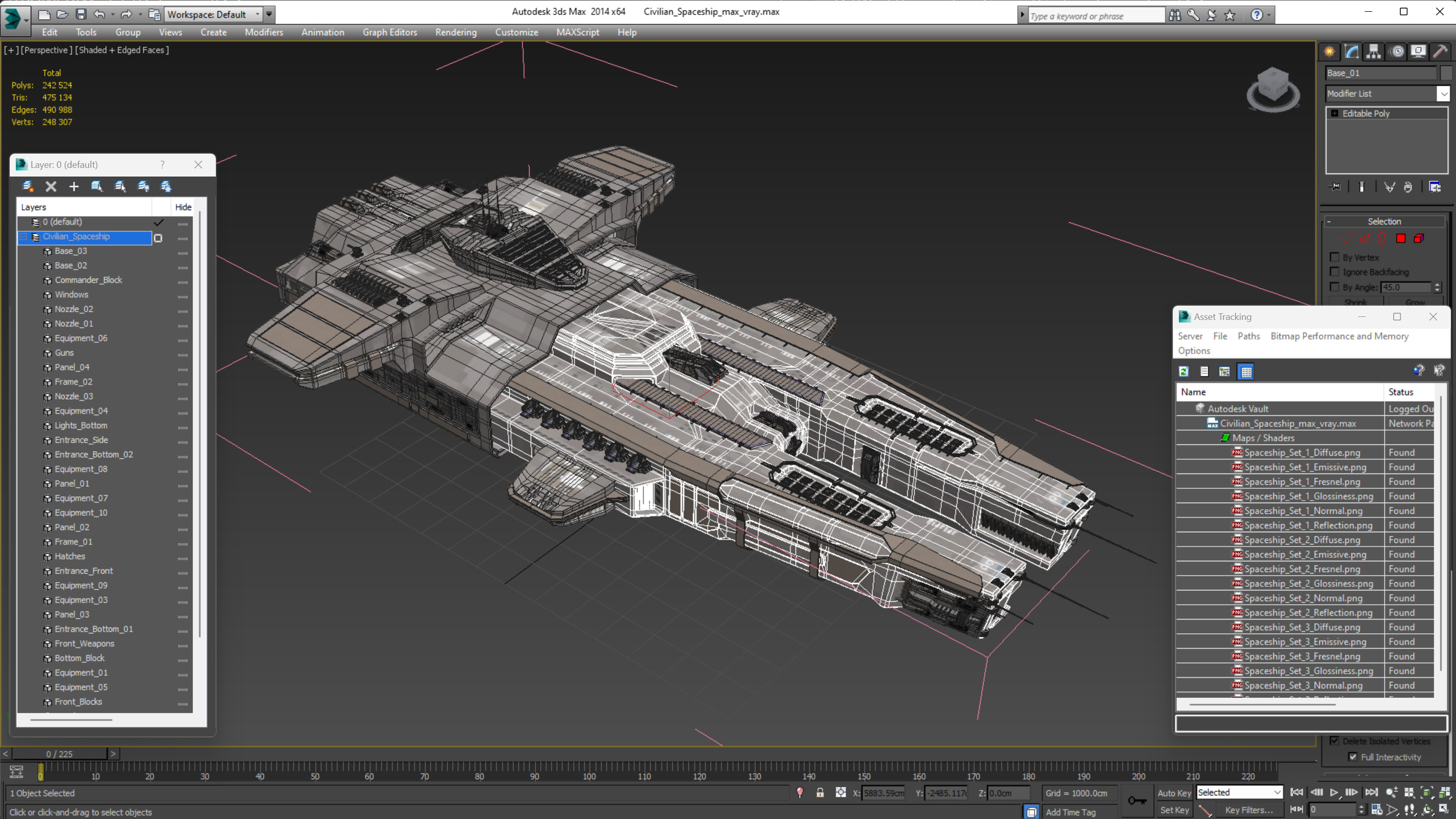 3D Civilian Spaceship model