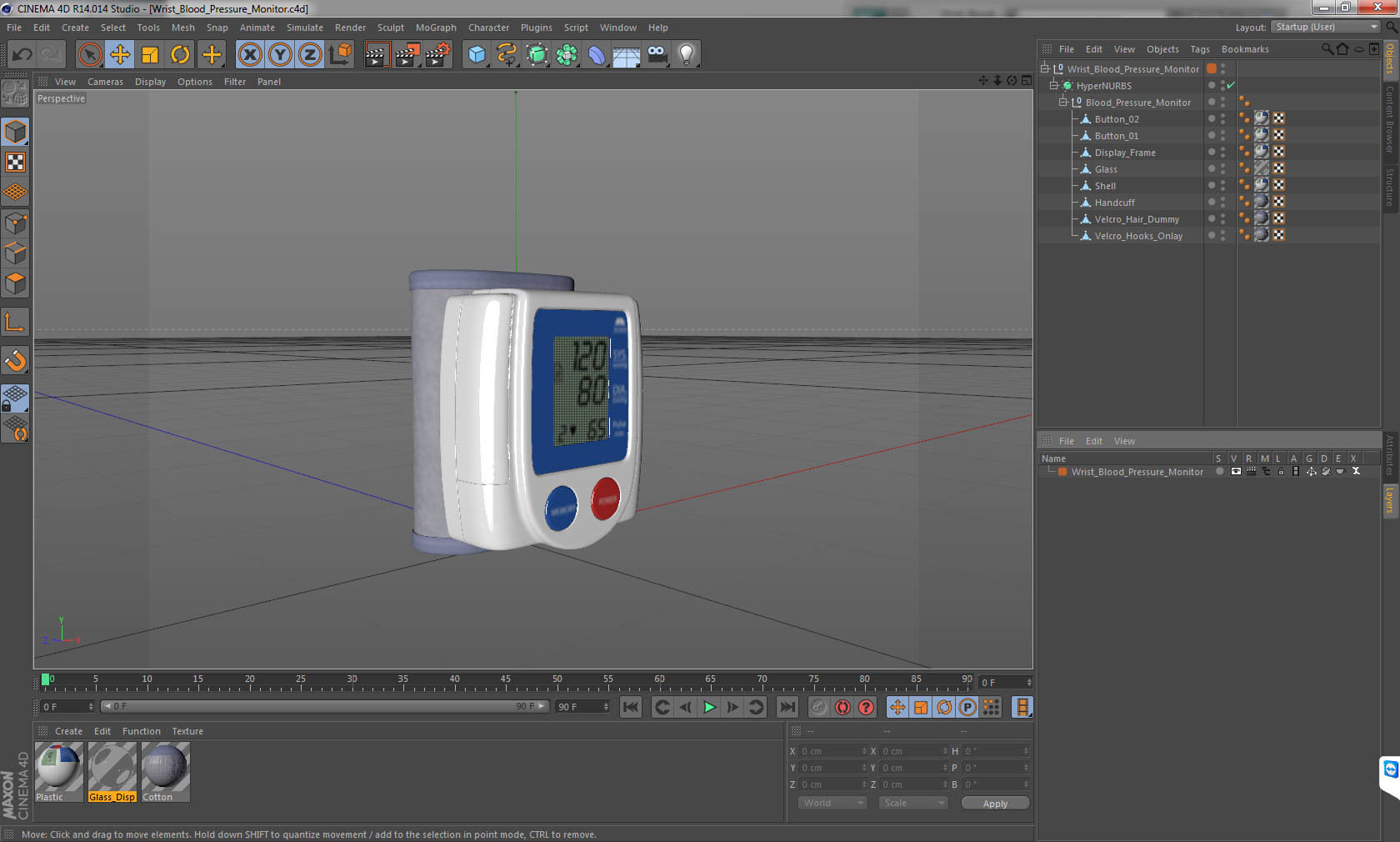 3D Wrist Blood Pressure Monitor model