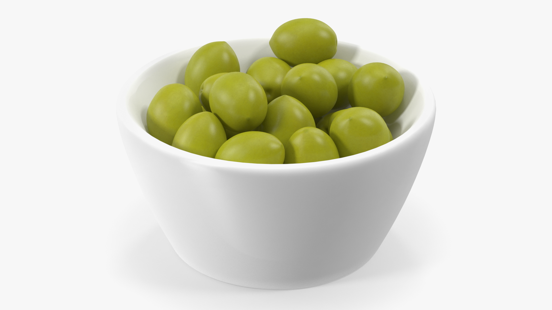 3D Bowl of Fresh Green Olives