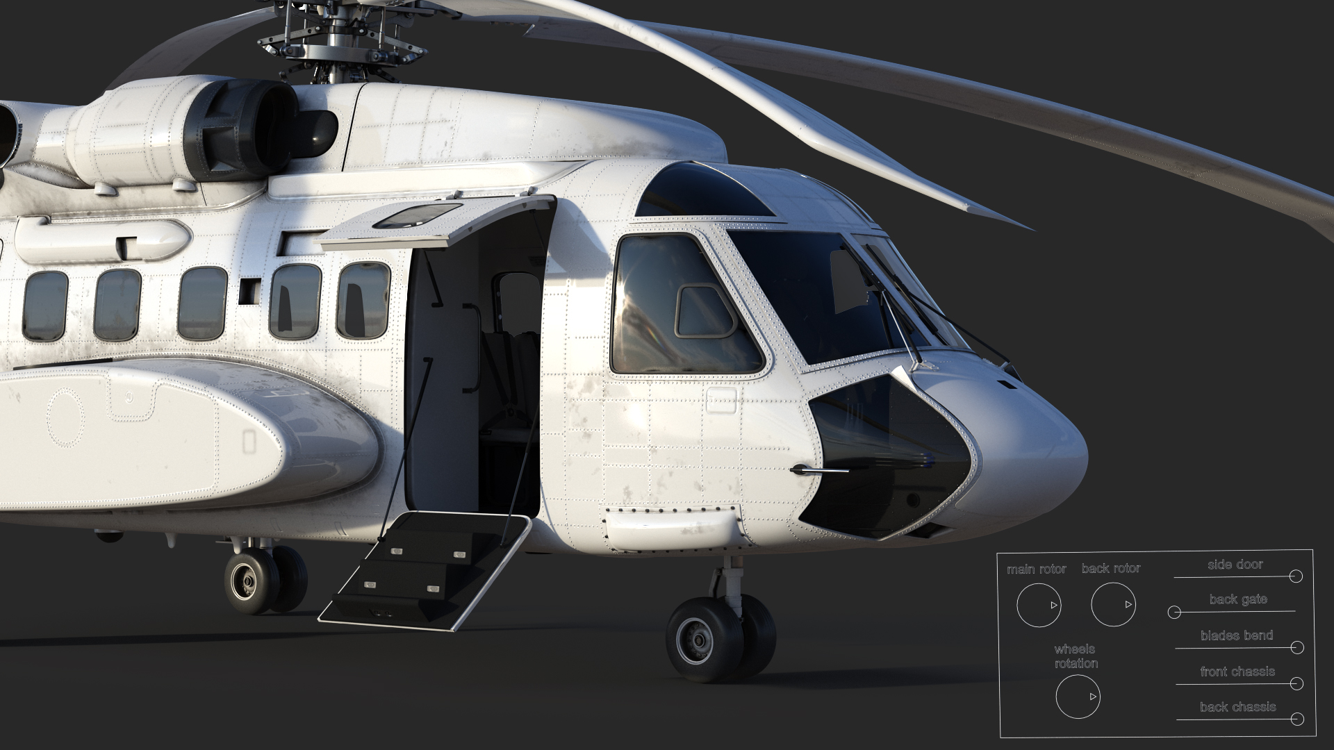 3D Civil Helicopter Generic Rigged