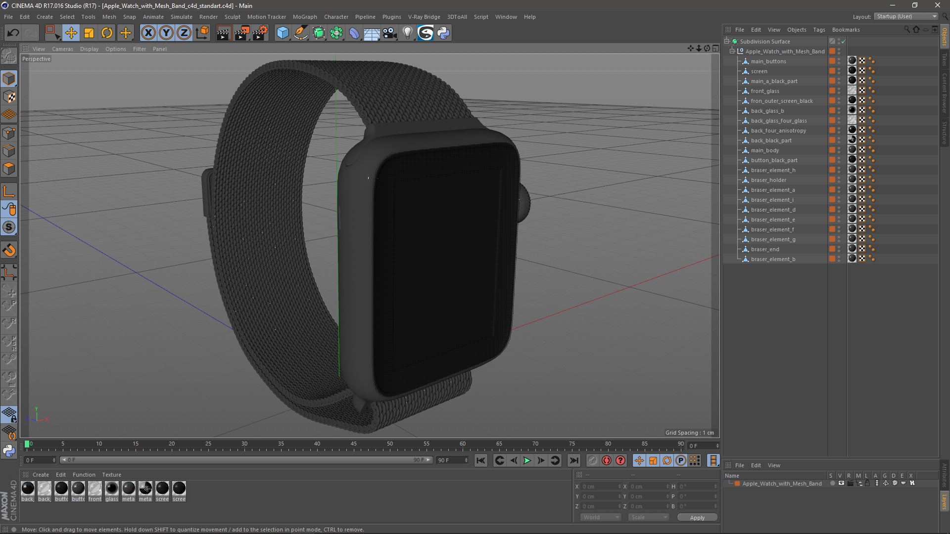 3D Apple Watch with Mesh Band