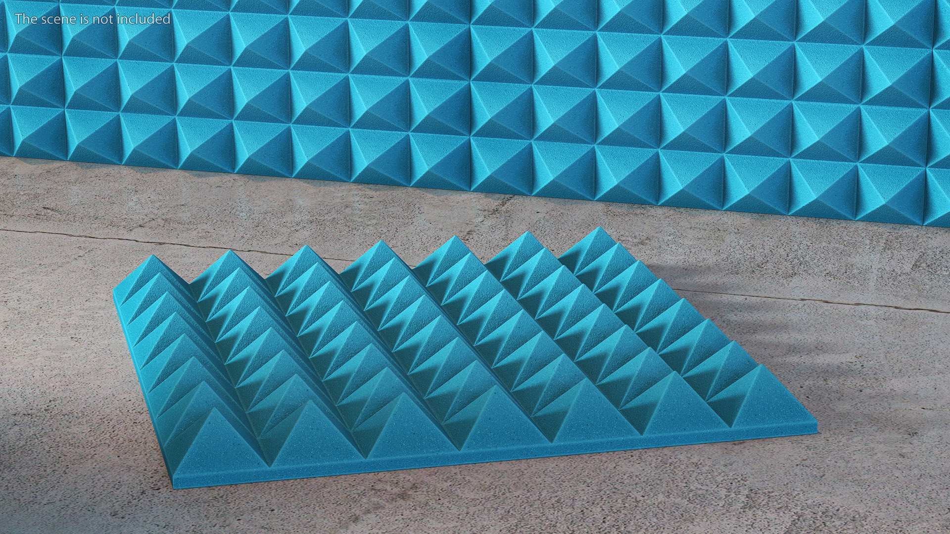 Foam Sound Absorbers Blue Set 3D model