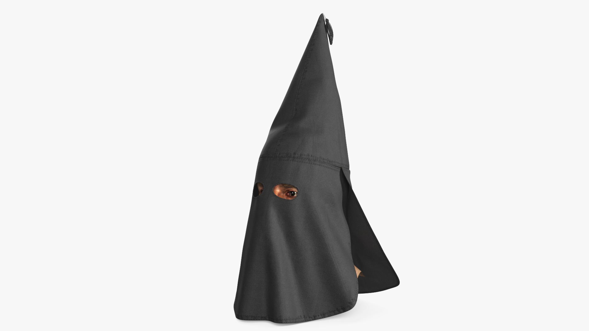 3D model Black Ku Klux Klan Mask on Man Head