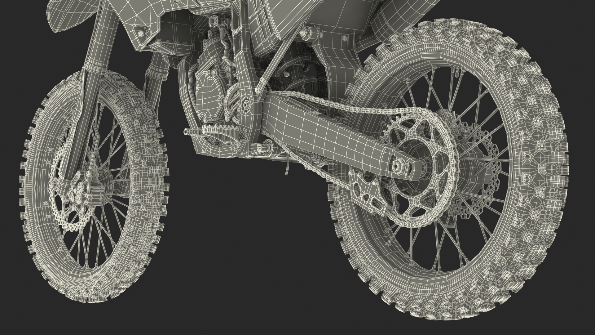 Motocross Motorcycle Rigged 3D