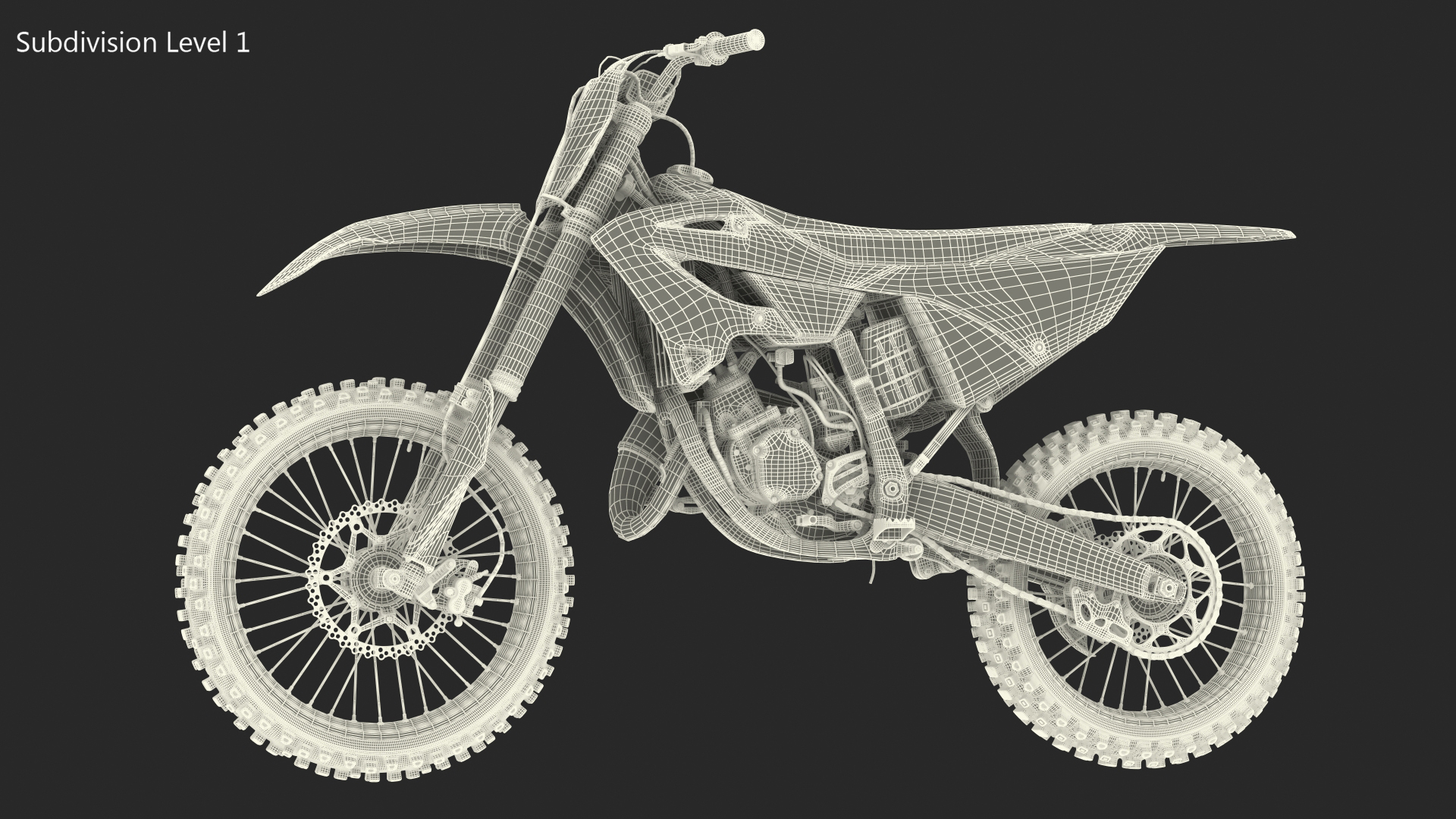 Motocross Motorcycle Rigged 3D