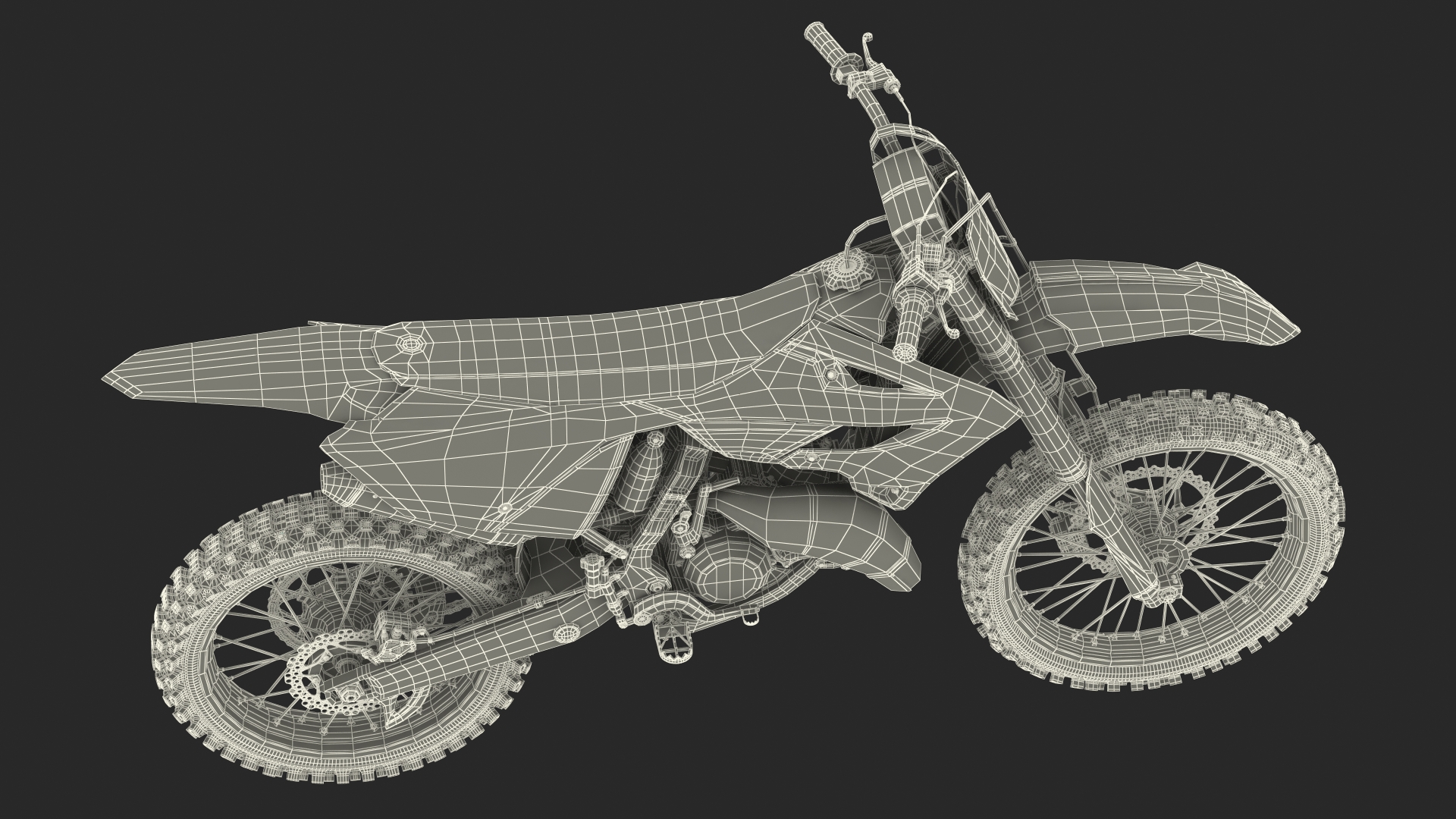 Motocross Motorcycle Rigged 3D