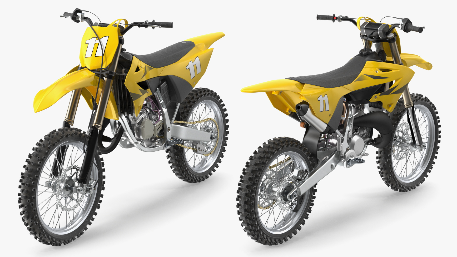 Motocross Motorcycle Rigged 3D