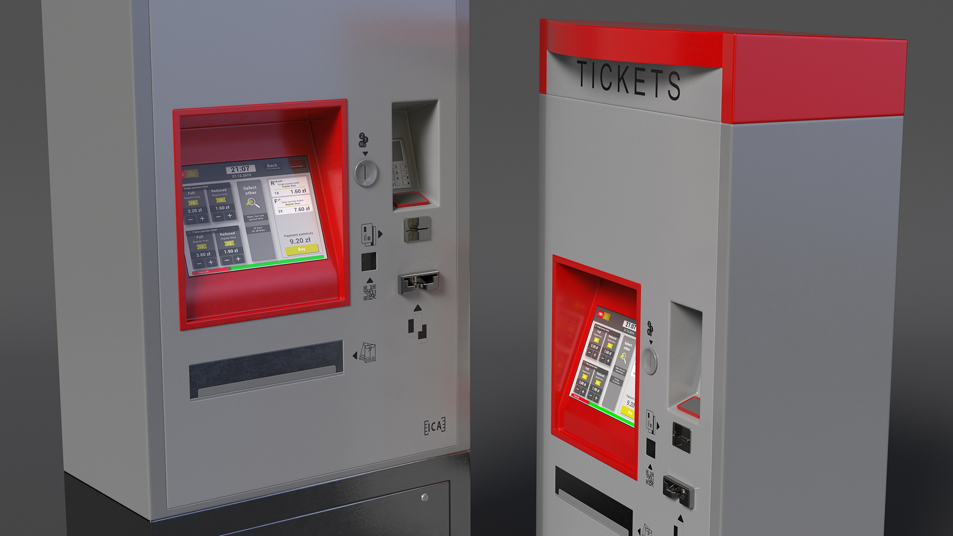 Ticket Vending Machine Grey ICA Traffic 3D model