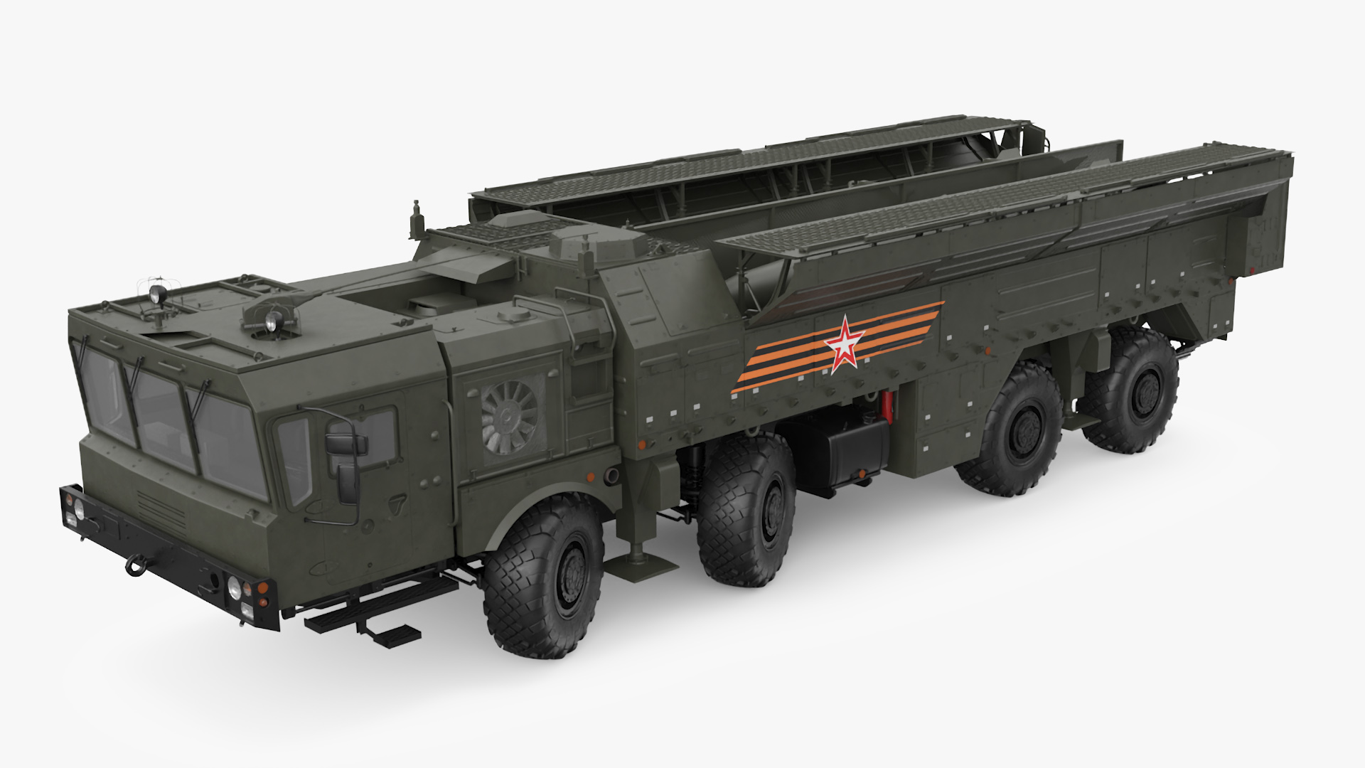 3D model Tactical Missile System Iskander SS-26 Stone Rigged for Maya