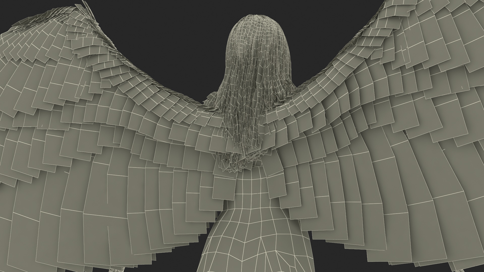 3D Blonde Female Angel T-pose