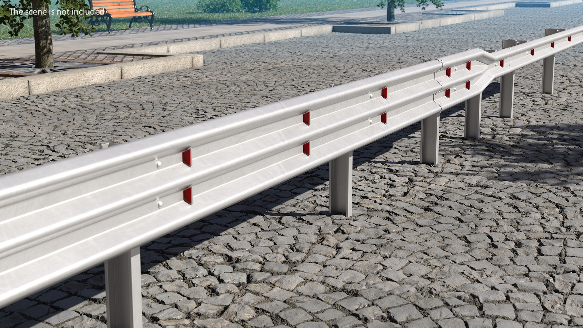 3D Galvanized Highway Guardrail Barrier