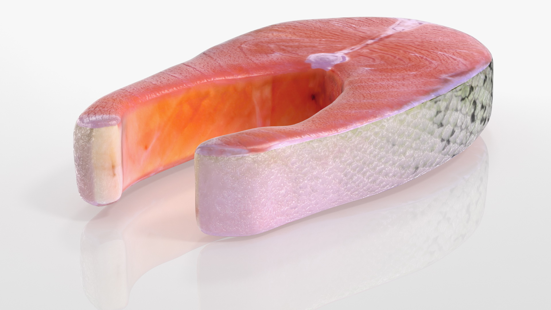 3D Raw Salmon Steak