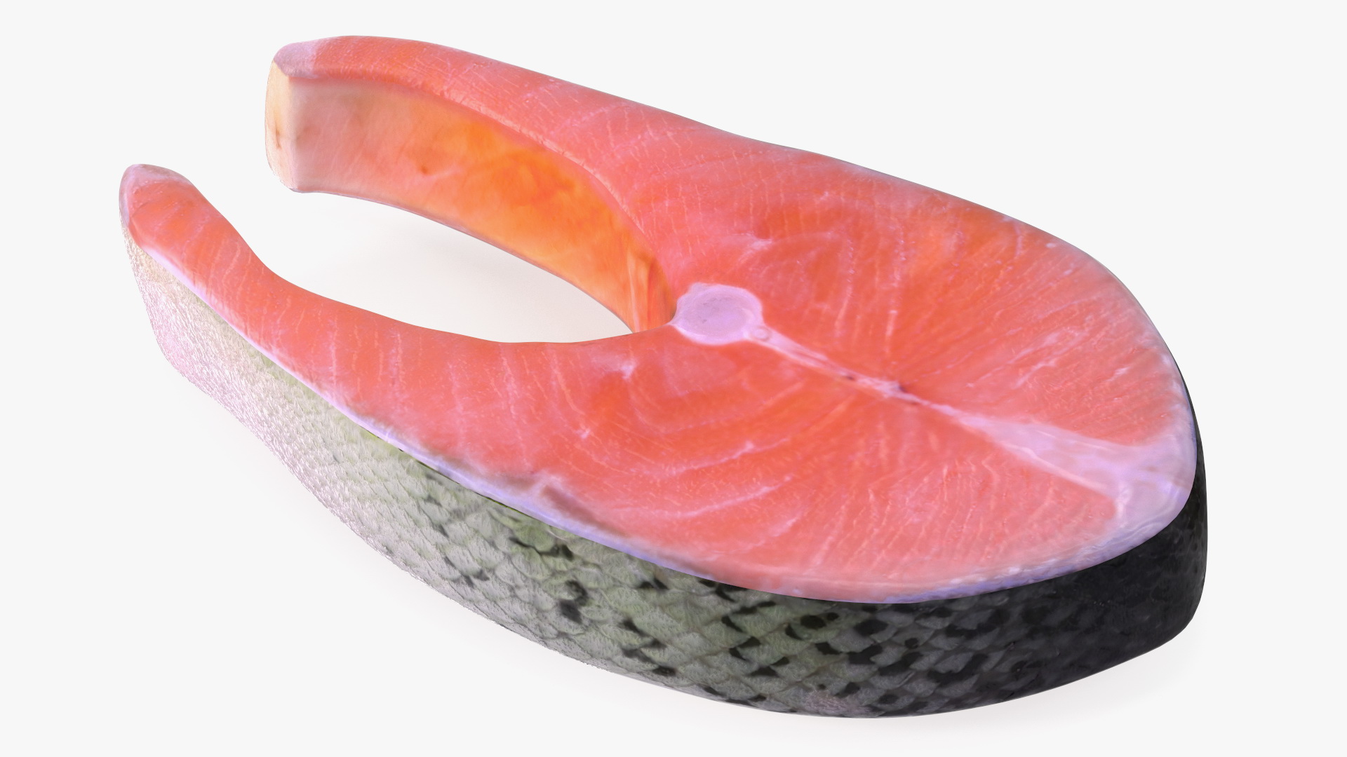 3D Raw Salmon Steak