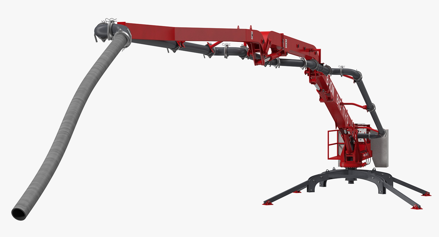 3D Concrete Boom Machine Makina BHD17 Rigged