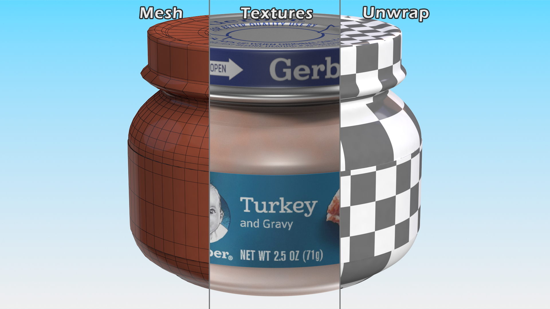 3D Turkey Gerber Baby Food Jar 71g