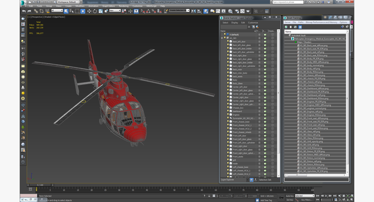 Helicopter Emergency Medical Eurocopter AS 365 N2 Dauphin 3D