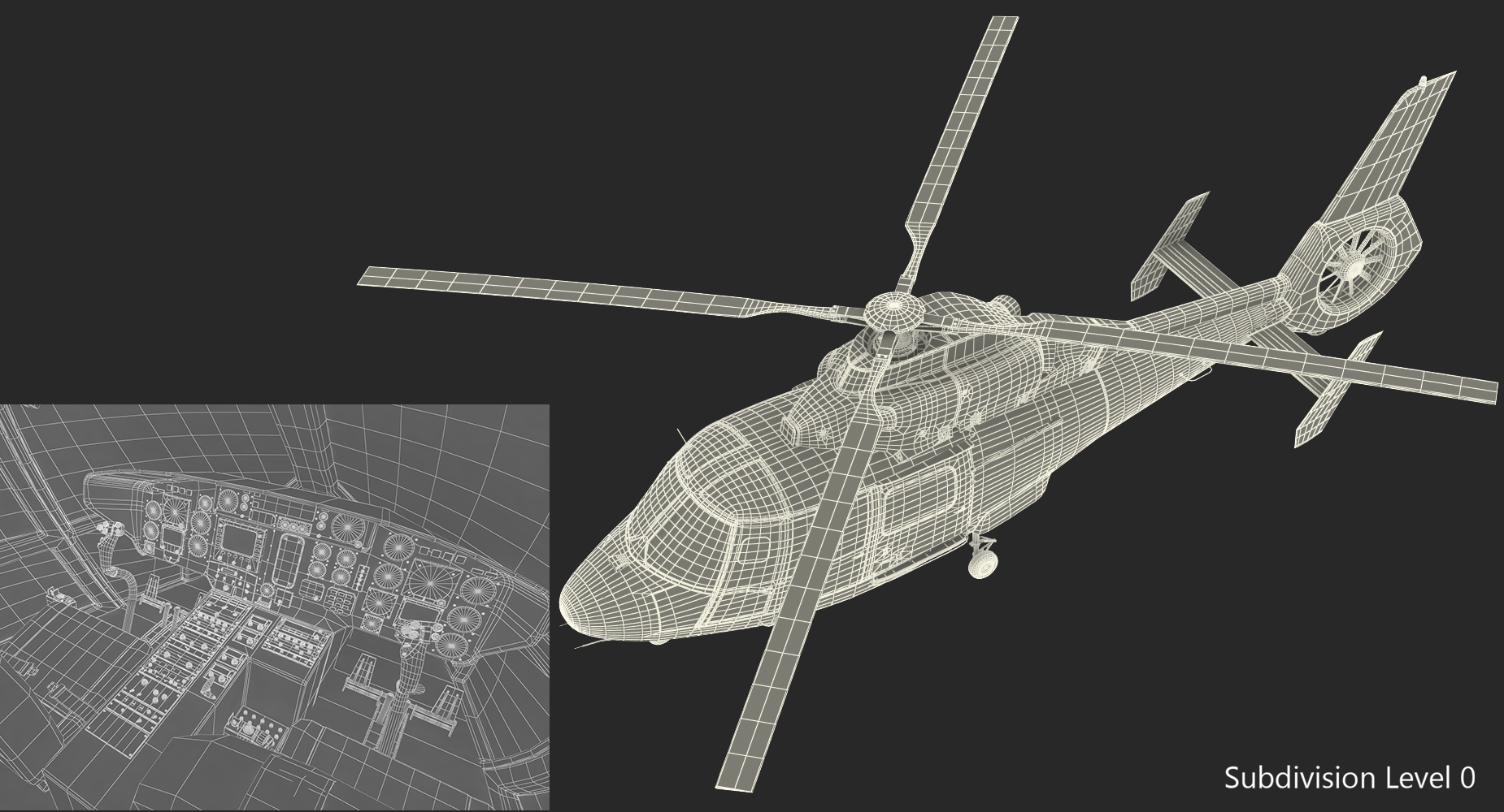 Helicopter Emergency Medical Eurocopter AS 365 N2 Dauphin 3D