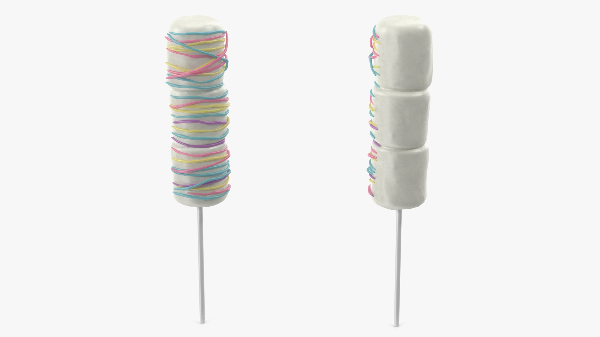 3D Marshmallow Skewer Pop White model