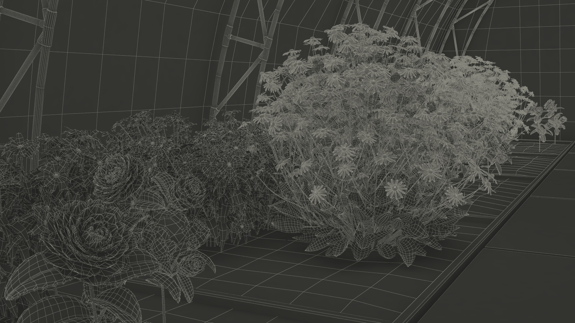 Greenhouse Winter Garden with Flowers 3D