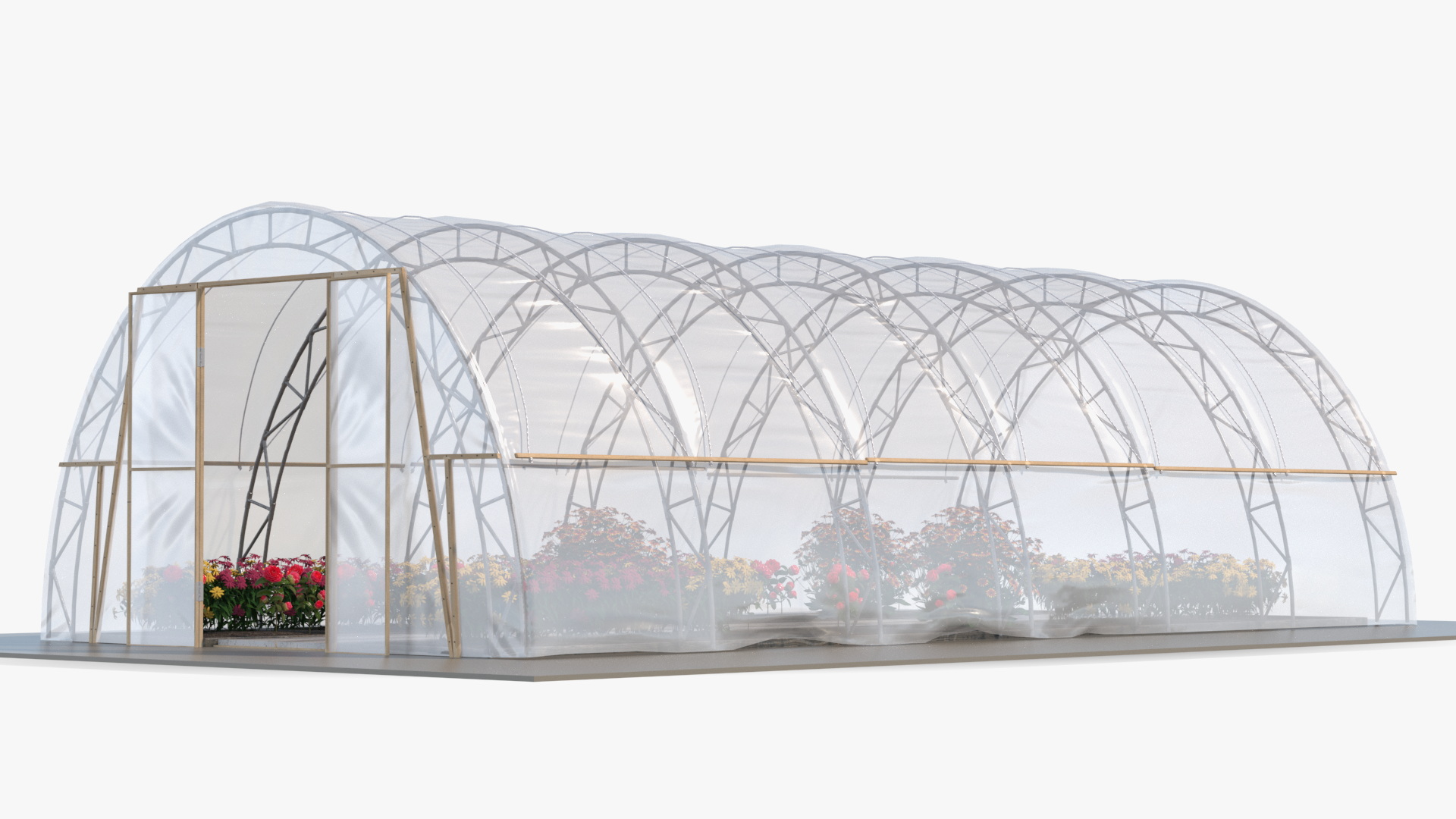 Greenhouse Winter Garden with Flowers 3D