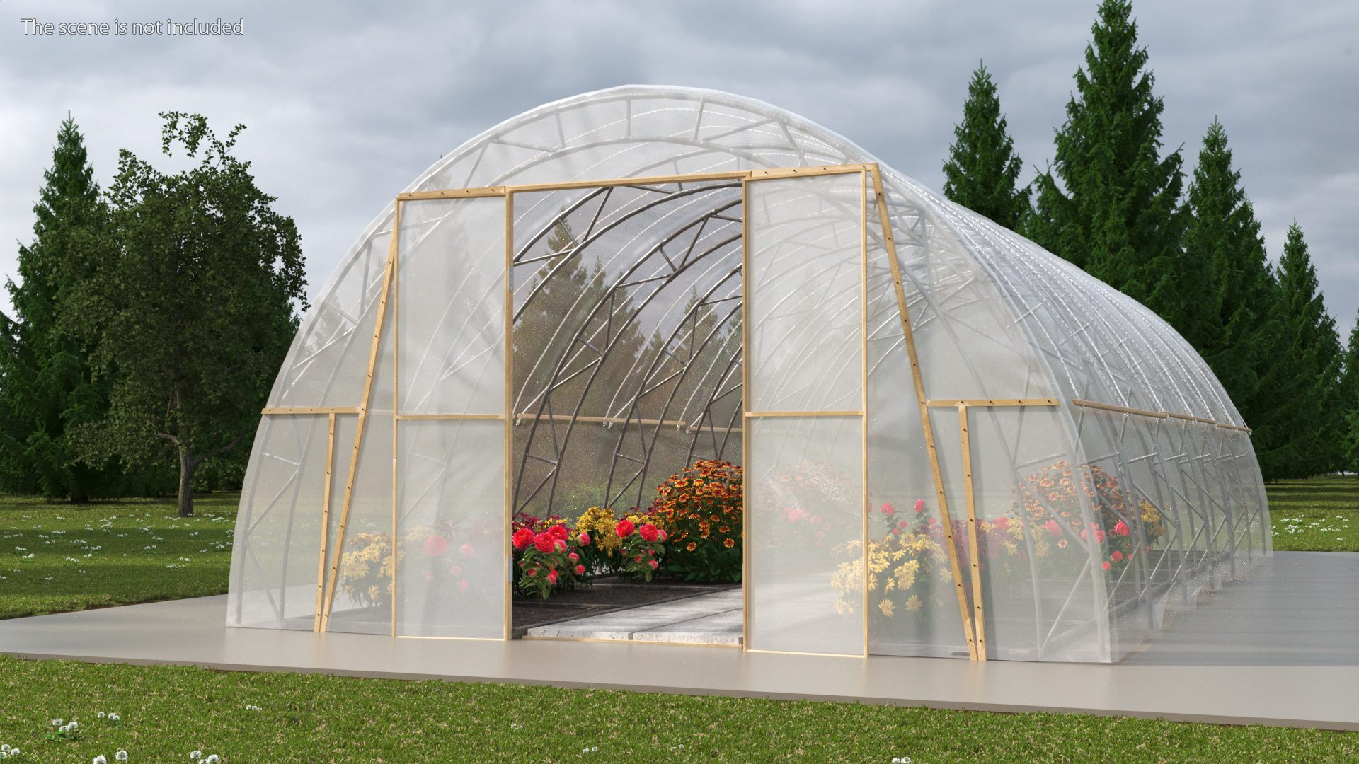 Greenhouse Winter Garden with Flowers 3D