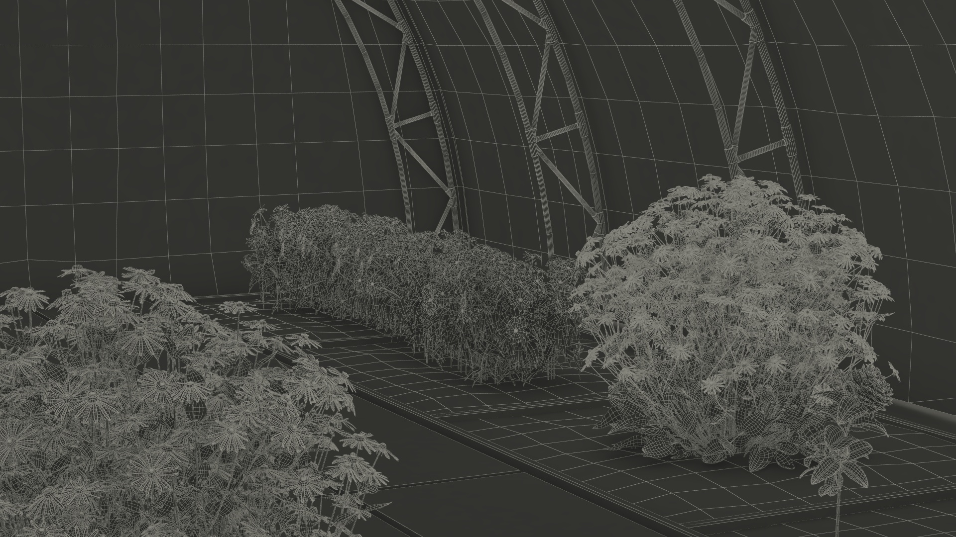 Greenhouse Winter Garden with Flowers 3D