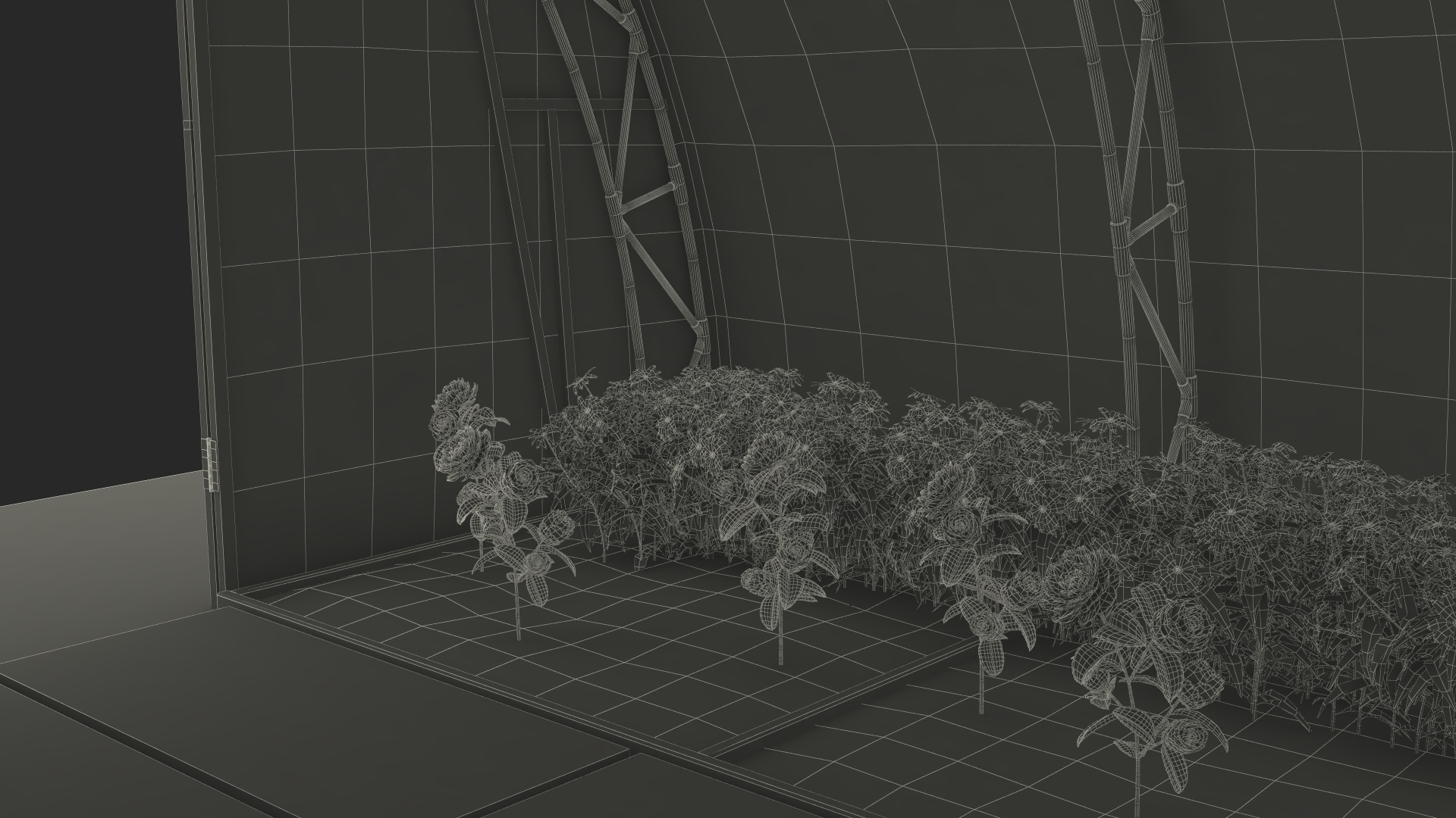 Greenhouse Winter Garden with Flowers 3D